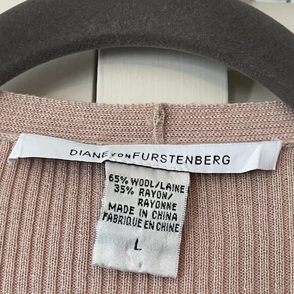 Diane von Furstenberg open 'Sloan' cardigan pink large EUC - Picture 4 of 8